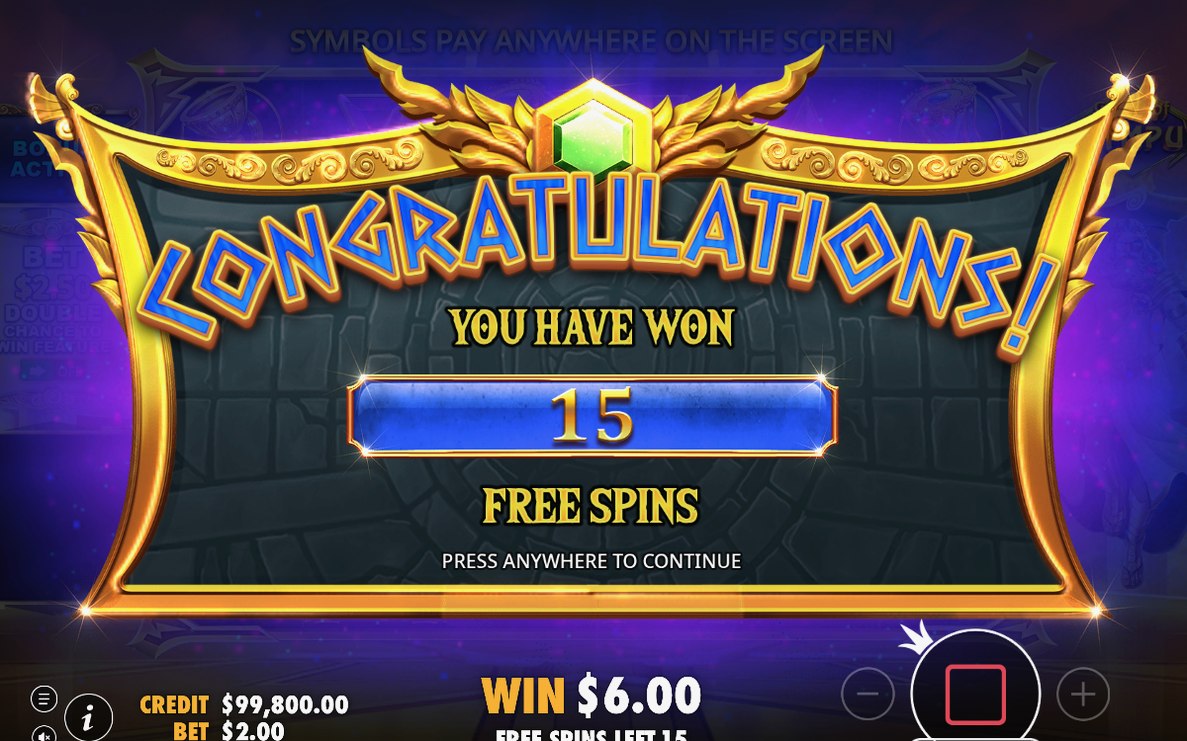 Free spins med 15 spinn och totalmultiplikatorn kvar